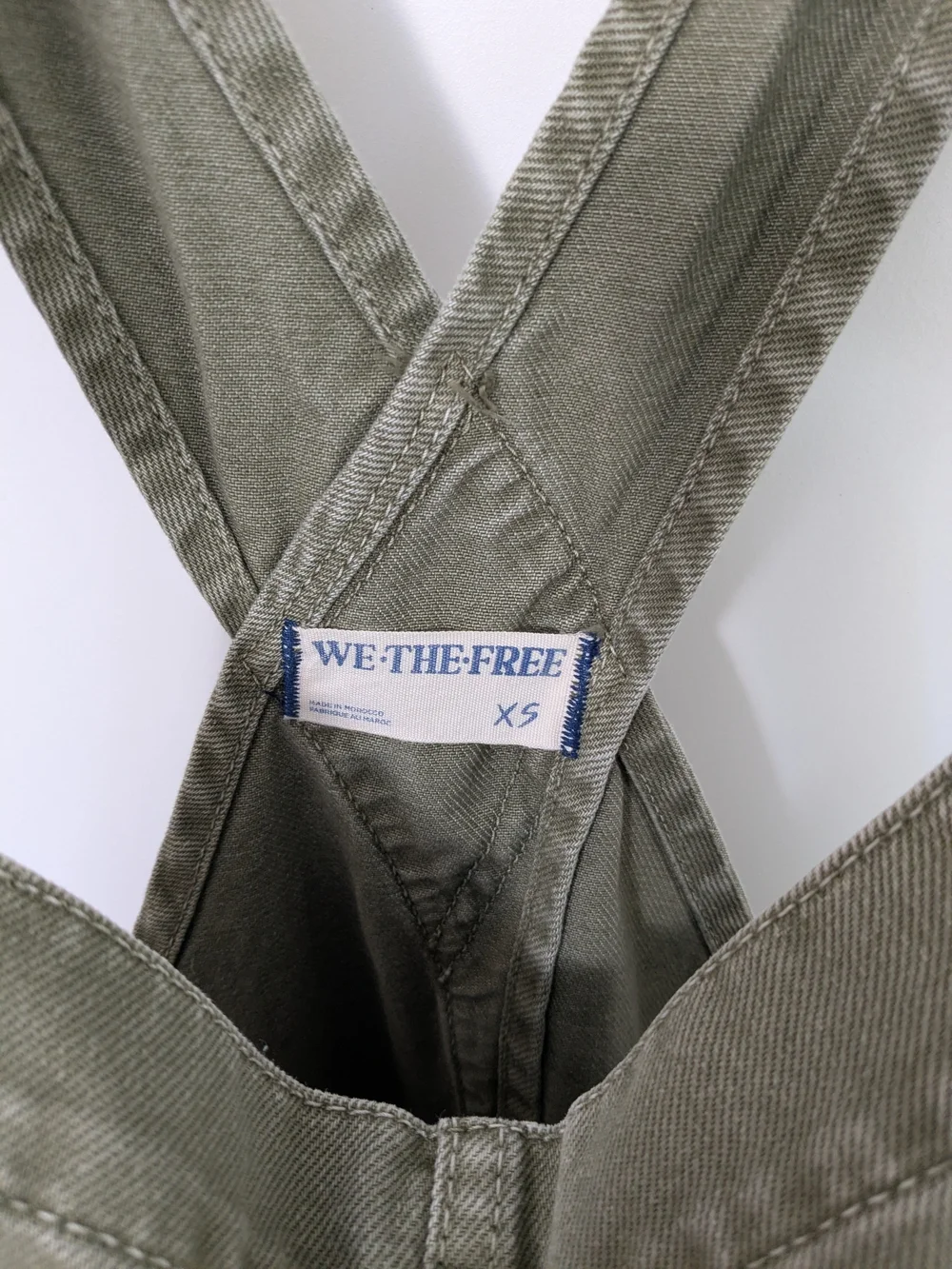 We The Free Military Green Ziggy Denim Overalls XS Great Used Condition - Picture 6 of 9